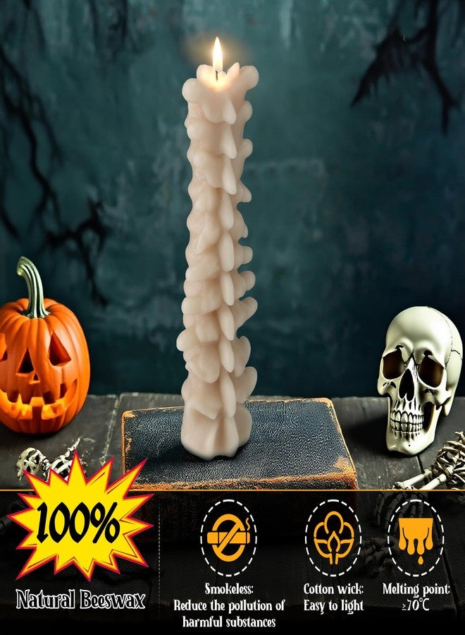 ElectricWise Spine Candle, Spooky Candle for Gothic Decor Gift, Christmas Premium Natural Scented Beeswax with Cotton Wick for Parties, Home, Rituals, Gift, Halloween Decorations - Image 5